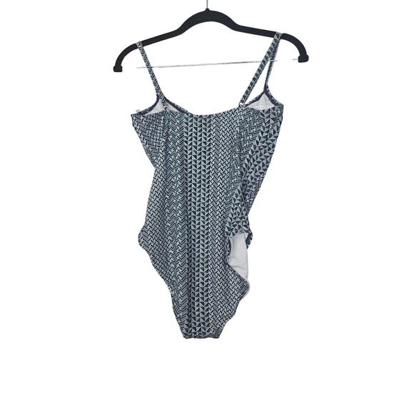 NWOT Ann Taylor LOFT S Beach Cinched Front One Piece Swimsuit Geometric - Picture 5 of 5